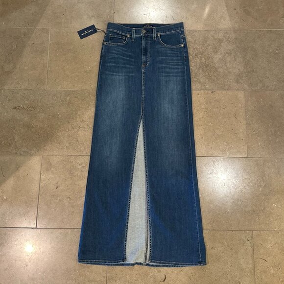 Ramy Brook Madalyn High-Rise Front-Slit Denim Maxi Skirt (Medium Wash Denim) - Picture 11 of 16